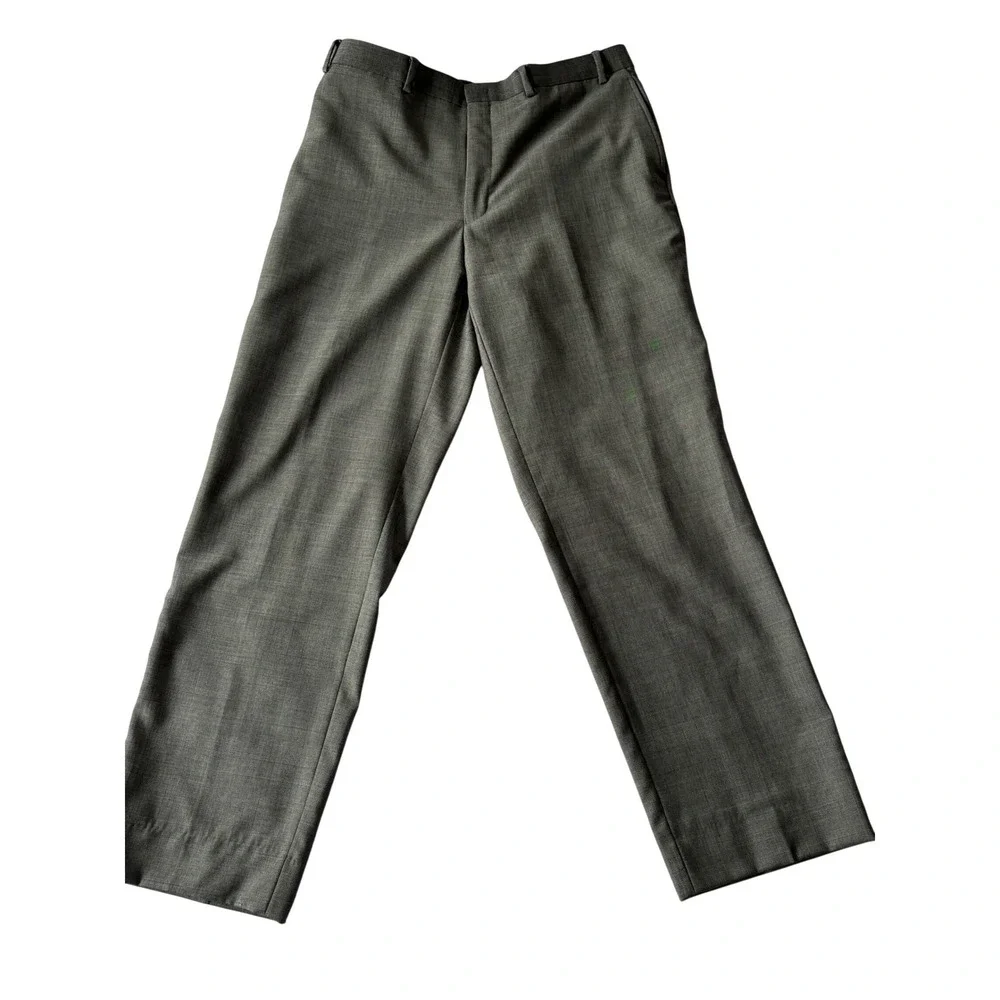 Joseph Abboud 38L Gray Wool‎ Glen Plaid Suit 34x31